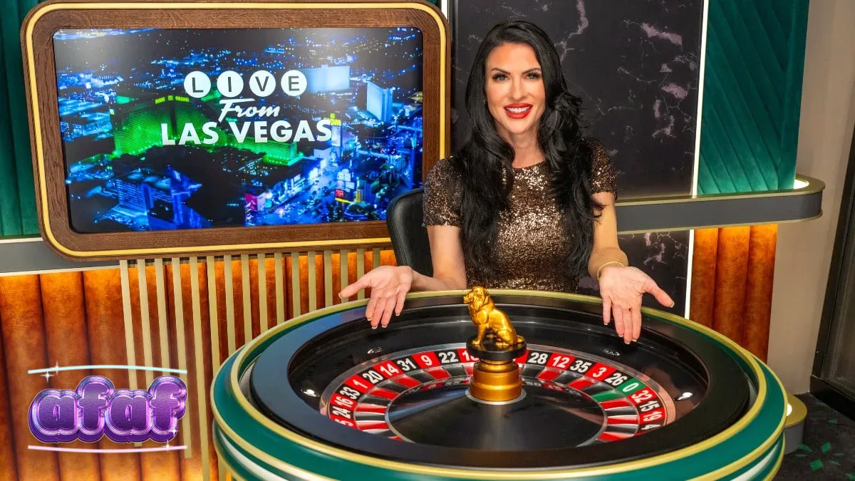 Meja kasino live dealer dengan suasana mewah khas Las Vegas